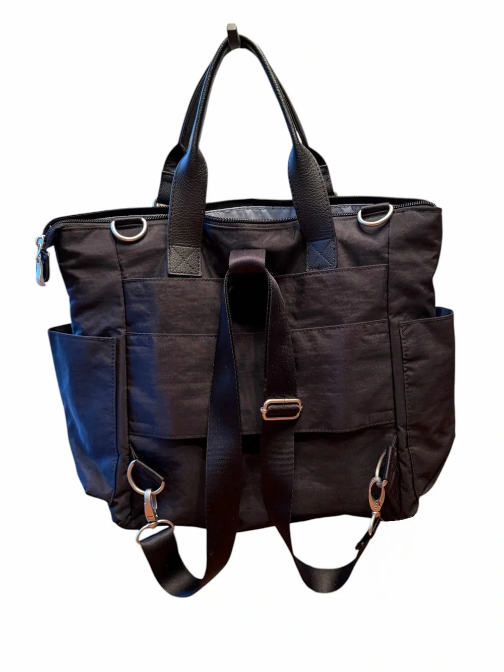 Baggallini 3 in 1 Convertible Crossbody Tote Backpack - Black